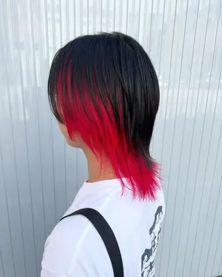 ミディアム カラー メンズ まさき✂︎ブリーチ／ デザインカラーのヘアスタイル