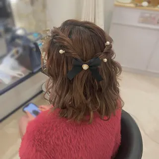 ミディアム ヘアアレンジ Mikazuki オーナーTeradaのマツエク・マツパデザイン