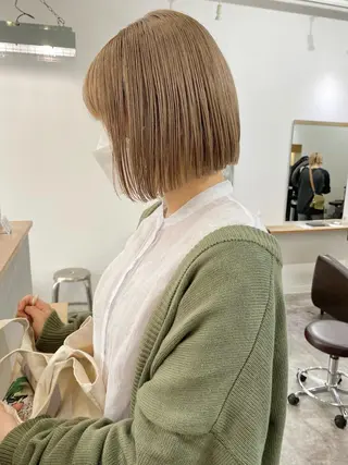 ショート カラー 森貴裕/ベージュ/ パーマ/オリーブのヘアスタイル