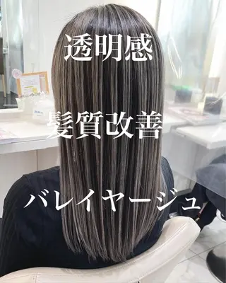 ロング カラー 山崎俊輔/髪質改善 /バレイヤージュのヘアスタイル