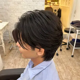 パーマ メンズ ボブ／艶カラー ❣️マナミのヘアスタイル