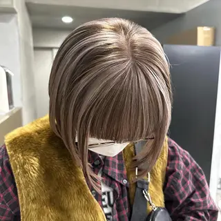 ミディアム カラー パーマ ヘアアレンジ メンズ ハイトーン/透け感 カラー🎀真香のヘアスタイル