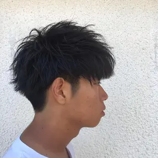 ショート カラー パーマ メンズ ニュアンスパーマ/ レイヤー/茶屋町のヘアスタイル