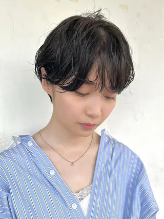 ショート パーマ 🌿似合わせ透明感 カラー松本朋幸🌿のヘアスタイル