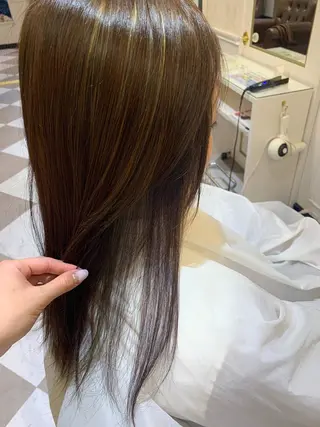 セミロング カラー 粟田 めぐみのヘアスタイル