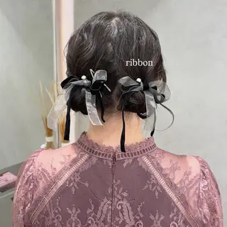 ヘアアレンジ monaヘアアレンジ 🎀/お呼ばれのヘアスタイル