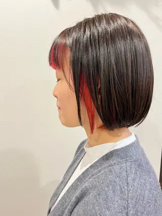 ミディアム カラー 小松 真唯子のヘアスタイル