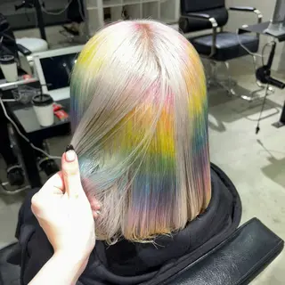 ミディアム カラー ★デザインカラー ハイトーン ももか★のヘアスタイル