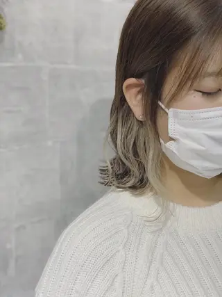 ミディアム メンズスタイル バレイヤージュ　齋藤のヘアスタイル