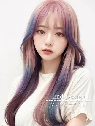 セミロング カラー ダブルカラー特化💍 tiam💍韓国ヘアのヘアスタイル