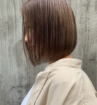 ショート カラー 👔ボブ﹨髪質改善 ストレート🩳ももかのヘアスタイル