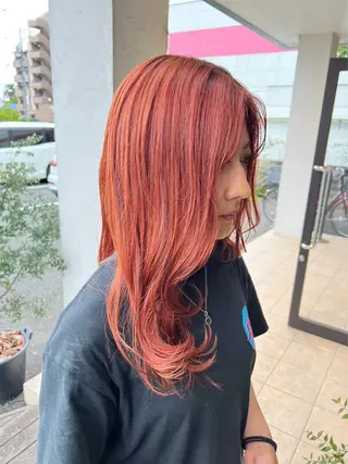ロング カラー 赤み消しカラー 🩵かりんのヘアスタイル