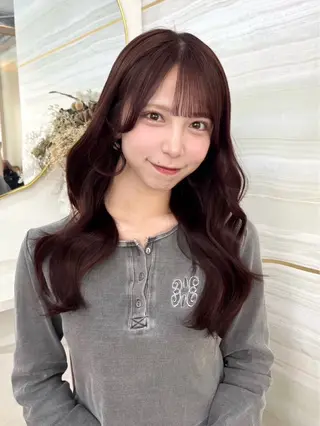 ロング カラー 🤍あみ🤍暗髪オリ ーブ特化🌿髪質改善のヘアスタイル
