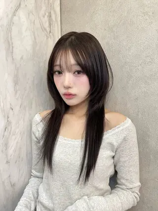 ロング ハッシュカット/ 水光艶カラー/RINのヘアスタイル