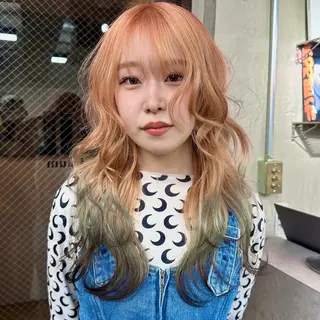 ロング カラー ヘアアレンジ TAKUMAブリーチ /切りっぱなし🪽のヘアスタイル