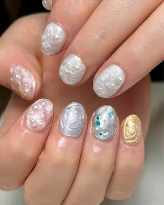 ネイル tsumeya ゆるかわ手描きネイルのネイルデザイン