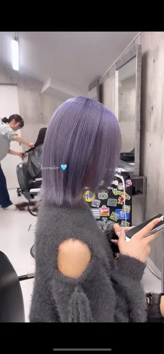 セミロング カラー ハイトーン/ゆるふわ 🧚𖥔ׁTOMO♡のヘアスタイル