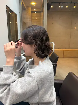 ミディアム 🌿朝5分でお洒落 パーマスタイル🌿のヘアスタイル