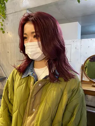 ミディアム カラー パーマ ヘアアレンジ メンズ キッズ ネイル マツエク・マツパ アイブロウ モリモト サナのヘアスタイル