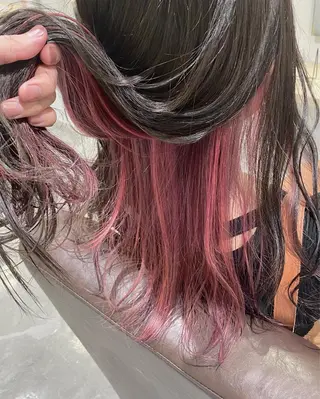 ミディアム カラー 酸性ストレート/ブリ ーチなしWカラー河本のヘアスタイル