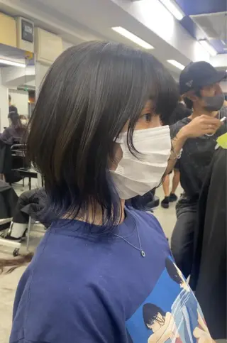 ミディアム カラー パーマ ヘアアレンジ メンズ キッズ ネイル マツエク・マツパ アイブロウ ウルフ&レイヤー特化 まとまる美髪矯正のヘアスタイル