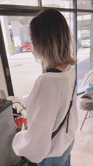 ミディアム 河内 元伸のヘアスタイル