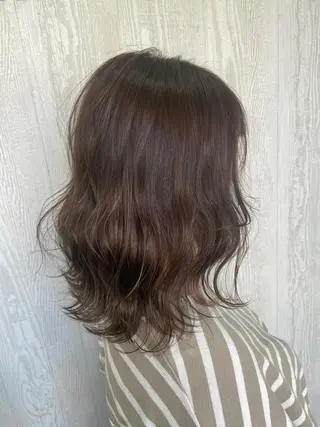 ミディアム カラー ヘアアレンジ HUENEST アカデミーサロンのヘアスタイル