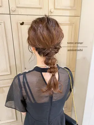 セミロング ヘアアレンジ シールエクステ横浜 🐏☁️miminaのヘアスタイル