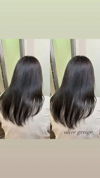 ロング カラー 暖色カラー/ ストレート/くるみのヘアスタイル