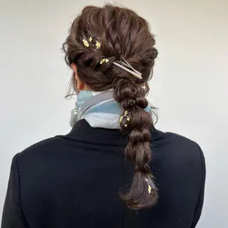 セミロング ヘアアレンジ ブリーチ透明感カラー /レイヤー👗しずかのヘアスタイル