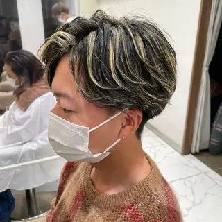 ショート カラー メンズ 【メンズ縮毛矯正】 田中秀斗のヘアスタイル