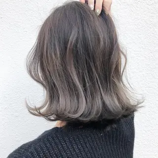 ミディアム カラー パーマ ヘアアレンジ 【白髪ぼかし 専門GBG】自由が丘のヘアスタイル