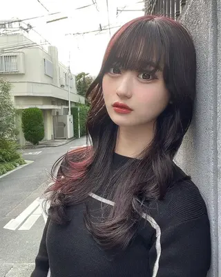 ロング カラー 顔周りカット 【オノザワリョウ】のヘアスタイル