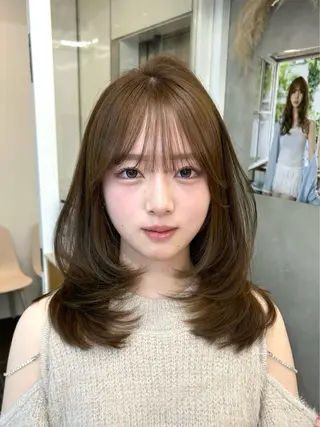 セミロング 💖原宿/韓国ヘア 顔周りカット/Rioのヘアスタイル