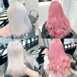 ミディアム カラー ブリーチ&エクステ 🥀ケアカラー特化のヘアスタイル
