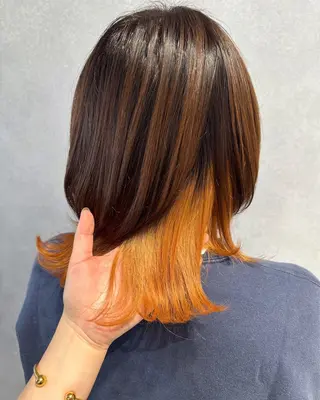 ミディアム カラー 唐澤 千尋のヘアスタイル