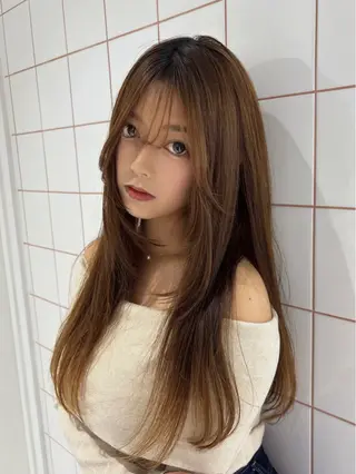 ロング カラー 色気レイヤースタイル 洒落色気ヘアマサトのヘアスタイル