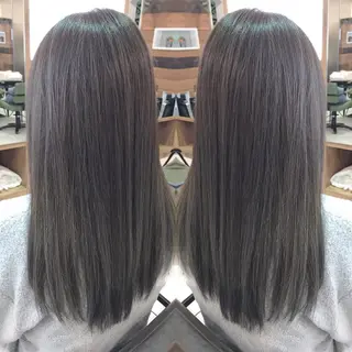 セミロング カラー 青木 茂樹⭐️ 透明感カラーのヘアスタイル