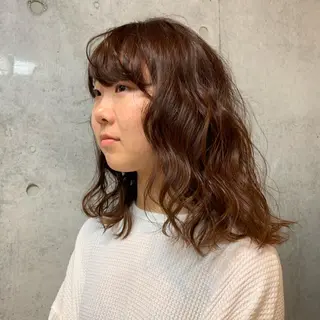 セミロング パーマ Yuki☺︎パーマ レイヤーカットのヘアスタイル