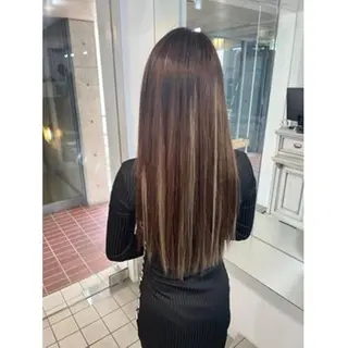 ヘアアレンジ カラー ロング MISAKIエクステ ブリーチ\5900のヘアスタイル