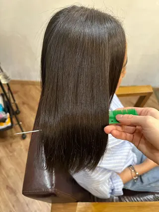 セミロング パーマ 縮毛矯正/髪質改善 予約はリクエストからのヘアスタイル