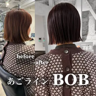 ショート カラー 切りっぱなしBOB 職人💜Anzuのヘアスタイル
