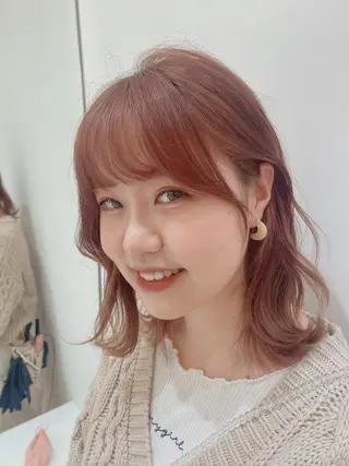 ミディアム カラー パーマ ヘアアレンジ 🌿レイヤー/ブリー チ/🌿‬JINのヘアスタイル