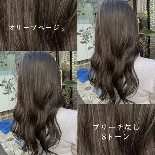 セミロング カラー グレージュ/レイヤー /韓国ヘア/RISAのヘアスタイル