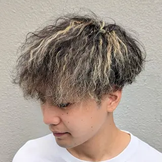 カラー パーマ メンズ CUFFIA💈 天王寺メンズバーバーのヘアスタイル