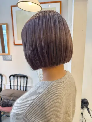 ショート カラー 透明感/縮毛/ボブ CHIHIROのヘアスタイル