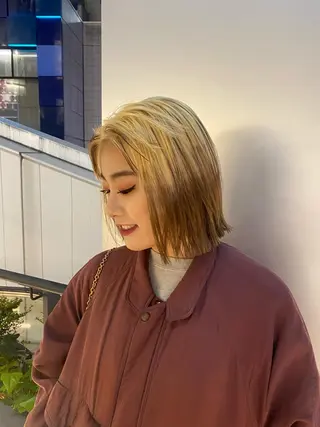 ミディアム カラー stylist トモヤのヘアスタイル