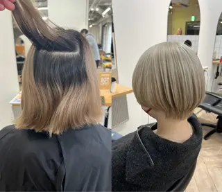 ショート カラー ベージュ/髪質改善 新潟/万代/井上佑のヘアスタイル