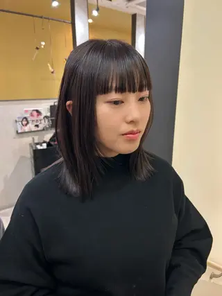 ミディアム カラー hub hair レイヤー/透明感のヘアスタイル