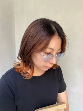 ミディアム カラー ENIF ヤマグチアツコのヘアスタイル